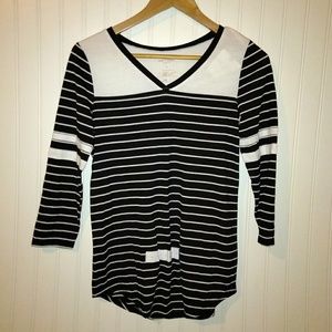 🌟Arizona striped v neck 3/4 sleeve shirt s
